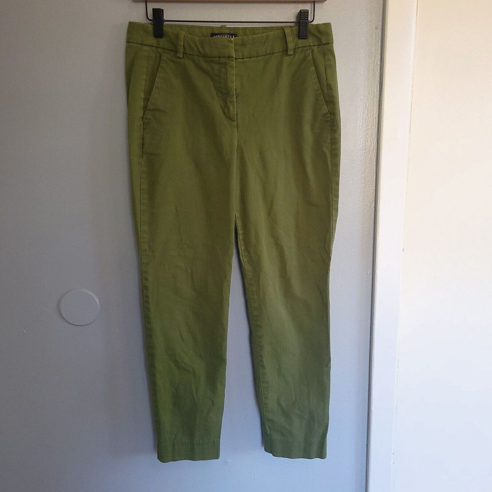 J Crew Chinos 4 Womens‎ Mercantile Army Green Slim Fit Pants